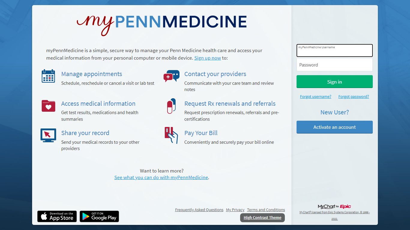 myPennMedicine - Login Page