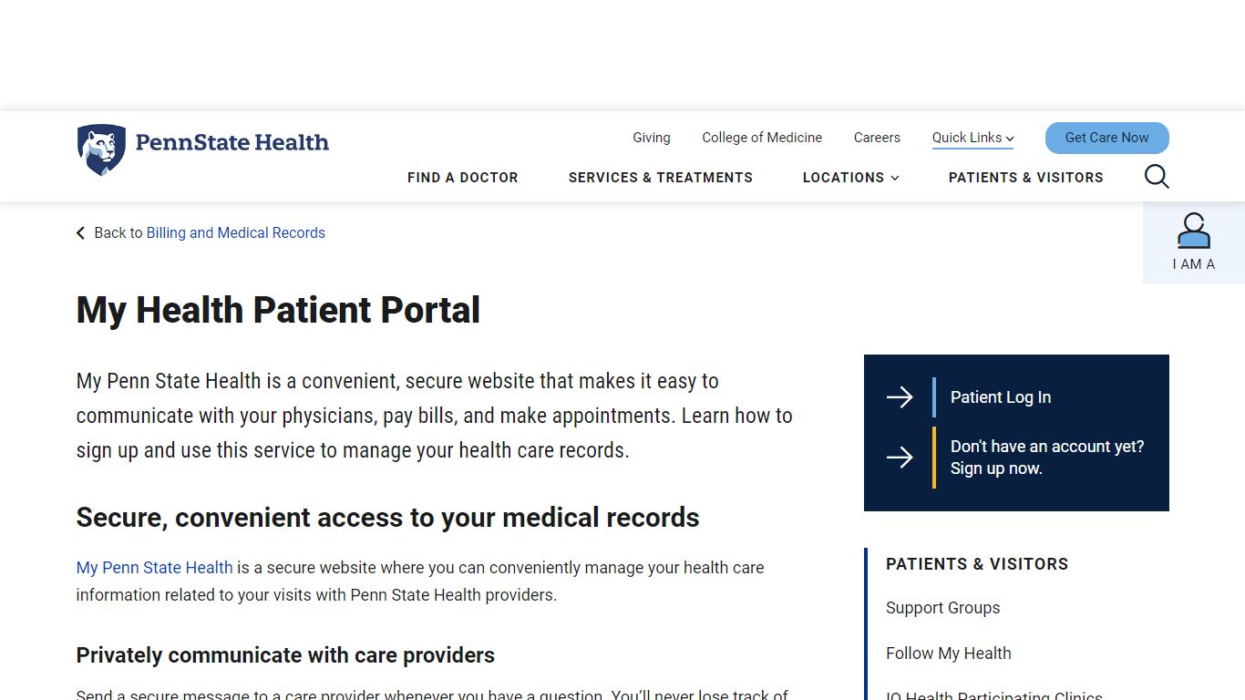 My Health Patient Portal | Penn State Health